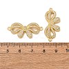 Brass Micro Pave Clear Cubic Zirconia Connector Charms CU-CBA4579-21G-2