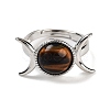 Natural Tiger Eye Adjustable Rings RJEW-K271-01P-10-2