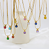 Real 18K Gold Plated 201 Stainless Steel Pendant Necklaces CP2918-7-2