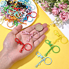 48Pcs 12 Colors Spray Printed Alloy Keychain Clasps FIND-SC0022-38-3