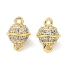 Brass Micro Pave Clear Cubic Zirconia Bell Connector Charms KK-Z120-32G-1