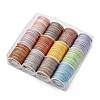 12 Rolls 12 Colors Polyester Cord OCOR-L046-B01-1