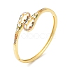 Colorful Cubic Zirconia Hollow Out Teardrop Hinged Bangle BJEW-L681-006G-3