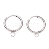 Tarnish Resistant 201 Stainless Steel Huggie Hoop Earring Findings STAS-P283-01P-P-1