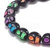 Acrylic Skull Beaded Stretch Bracelet BJEW-JB08544-4
