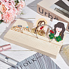 2 Slots Rectangle Wood Earring Display Card Stands EDIS-WH0031-19-4