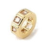 Brass Pave Cubic Zirconia European Beads CU-CBA389D-02G-3