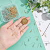 100Pcs 2 Colors Brass French Hooks with Coil and Ball KK-SC0003-62-3