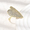Brass Micro Pave Cubic Zirconia Cuff Open Rings for Women RJEW-K264-11G-2