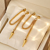 304 Stainless Steel Dangle Stud Earrings WGF9E4F-01-4