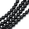 Synthetic Black Stone Bead Strands G-R345-8mm-35-1-1