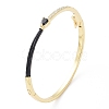 Enamel Teardrop Hinged Bangle with Cubic Zirconia BJEW-G673-01G-01-4