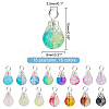 225Pcs 15 Colors Spray Painted Crackle Glass Pendants PALLOY-AB00090-2