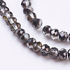 Half Plated Faceted Rondelle Electroplate Glass Bead Strands X-EGLA-D020-3x2mm-12-3