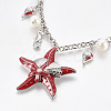 Ocean Theme Alloy Enamel Pendant Necklaces NJEW-WH0002-05P-2