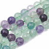 Natural Fluorite Beads Strands G-S333-6mm-006-1