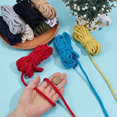 50M 10 Colors Round Braided Cotton Cords OCOR-BC0009-29-1