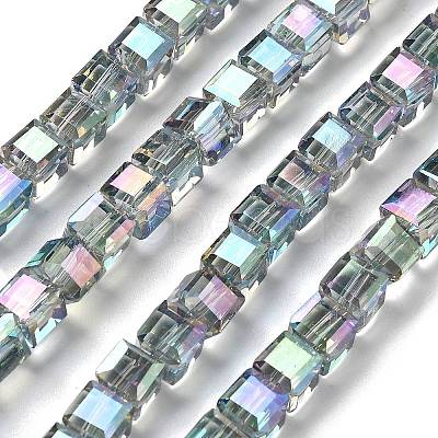 Electroplate Glass Beads Strands EGLA-H108-01A-FR01-1
