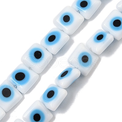 Handmade Evil Eye Lampwork Beads Strands LAMP-G166-03-1