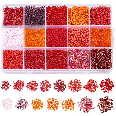 15 Styles Glass Seed & Bugle Beads SEED-PA0001-14E-1