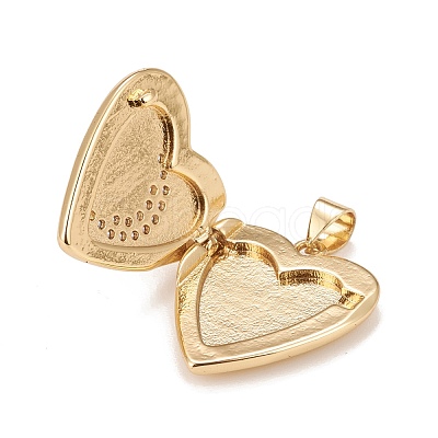 Brass Micro Pave Cubic Zirconia Locket Pendants KK-A161-44G-1