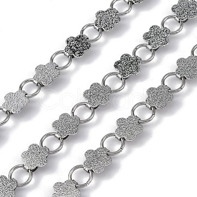 304 Stainless Steel Flower Link Chains CHS-B006-08P-01-1