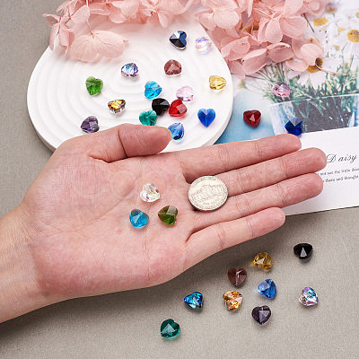 150Pcs 15 Colors Transparent Glass Beads GLAA-CD0001-09-1