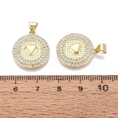 Brass Micro Pave Clear Cubic Zirconia Pendants KK-N287-43G-05-1
