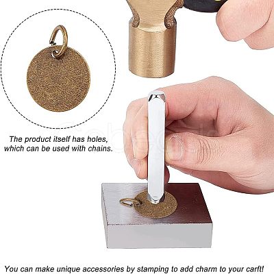 100Pcs Brass Stamping Blank Tag Charms KK-FH0002-60AB-1