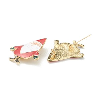 Christmas Themed Alloy Enamel Brooches JEWB-A001-09-1