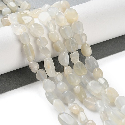 Natural White Moonstone Beads Strands G-P497-01C-65-1