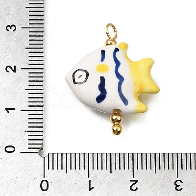 Ocean Themed Hand Painted Ceramic Porcelain Pendants PR-CBA0027-05G-07-1