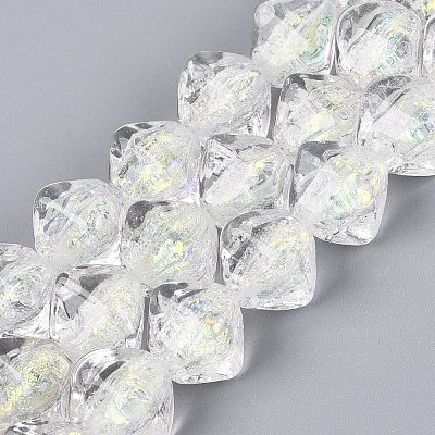 Handmade Foil Glass Beads Strands FOIL-Q002-06E-1