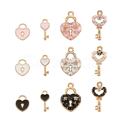 60Pcs 12 Style Alloy Enamel Pendants ENAM-PJ0001-05-1