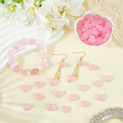 300Pcs 3 Bags Transparent Frosted Acrylic Beads FACR-PA0001-02B-1