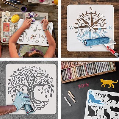 Plastic Reusable Drawing Painting Stencils Templates DIY-WH0202-301-1