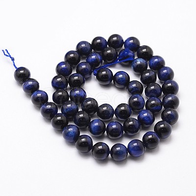 Natural Tiger Eye Bead Strands G-G735-23-10mm-02-1
