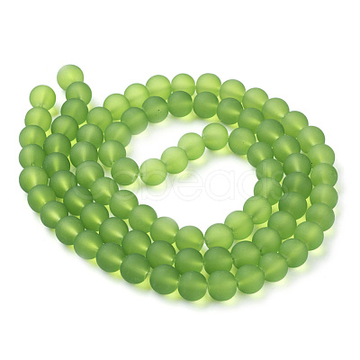 Baking Paint Transparent Glass Bead Strands GLAA-S031-4mm-34-1