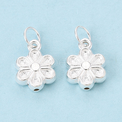 925 Sterling Silver Flower Charms STER-T009-05S-1