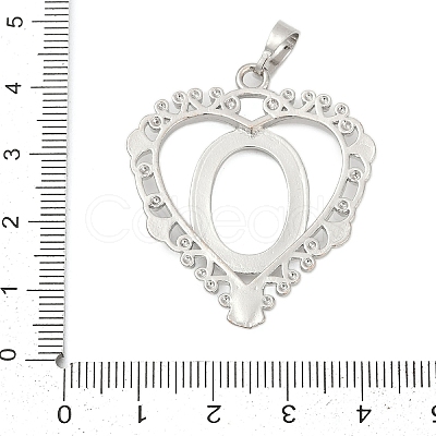 Heart Brass Pendant Cabochon Settings KK-S521-12P-1
