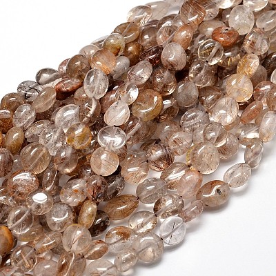 Natural Rutilated Quartz Gemstone Nuggets Bead Strands X-G-J336-28-1