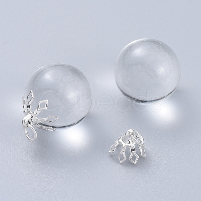 Flower Rack Plating Brass Filigree Bead Cap Bails KK-L102-27S-1