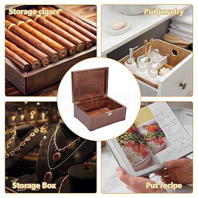 Wood Trinket Storage Boxes CON-WH0107-128-1