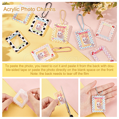 PandaHall Elite 20Pcs 5 Style Acrylic Photocard Sleeve Keychain DIY-PH0008-09-1