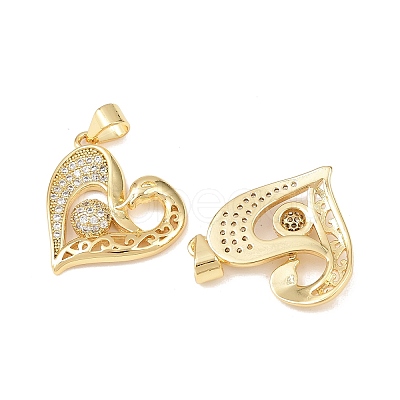 Brass Micro Pave Cubic Zirconia Pendants KK-P339-18G-1