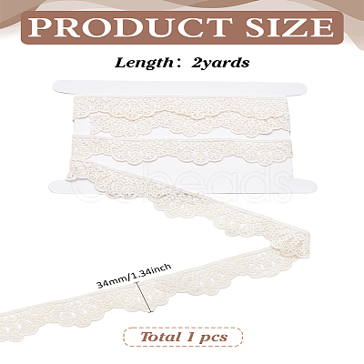 2 Yards Shell Shaped Cotton Hollow Flower Lace Trim OCOR-LP0001-12-1
