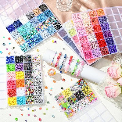 DIY Handmade Polymer Clay & Glass Seed Beads Bracelets Making Kits DIY-YW0011-15-1