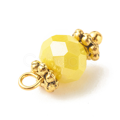 Electroplate Glass Beads Pendant PALLOY-JF01344-04-1