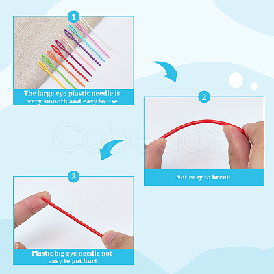 100Pcs Plastic Yarn Knitting Needles SENE-SP0001-01-1