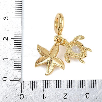 Brass Pave Clear Cubic Zirconia European Dangle Charms KK-N271-43G-1